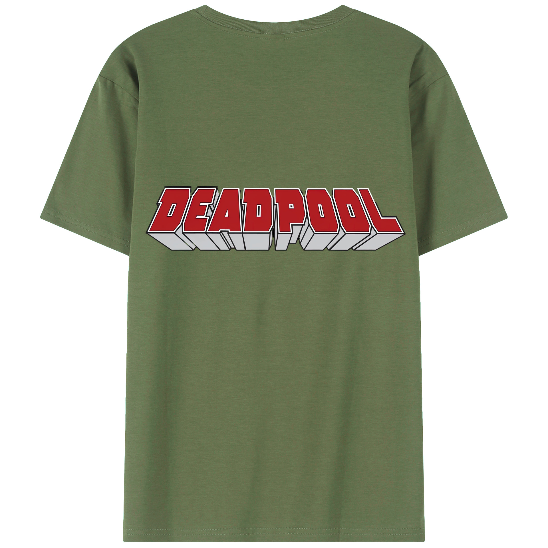 （画像用） Deadpool デッドプール 綿100％ メンズ半袖Tシャツ（バックプリント） 通気性